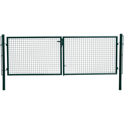 H + S Zauntechnik Elite Tor 2-flg. grün 1, 50 m Gesamtbreite 3060 mm