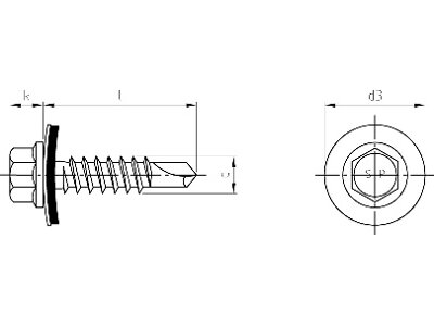 Fassadenbohrschraube A2/BI-Metall bis 2,5 mm Blechstärke mit DS