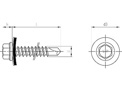 Fassadenbohrschraube A2/BI-Metall bis 6,5 mm Blechstärke mit DS