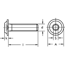 DIN- und Normteile Linsenschraube ISO 7380-2 A2 M 8 x 40 m.Innensechskt.u.Flans