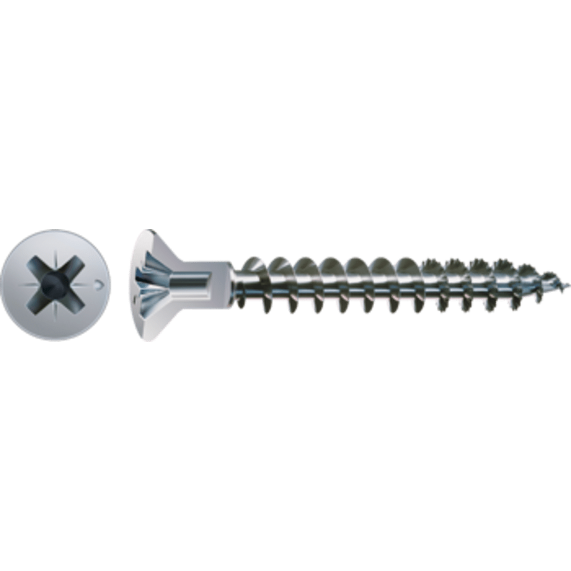 SPAX-S Senkkopf Kopfbohrung 4,5x50 VG Fraesrippen, PZ2, Bohrung 2,5mm