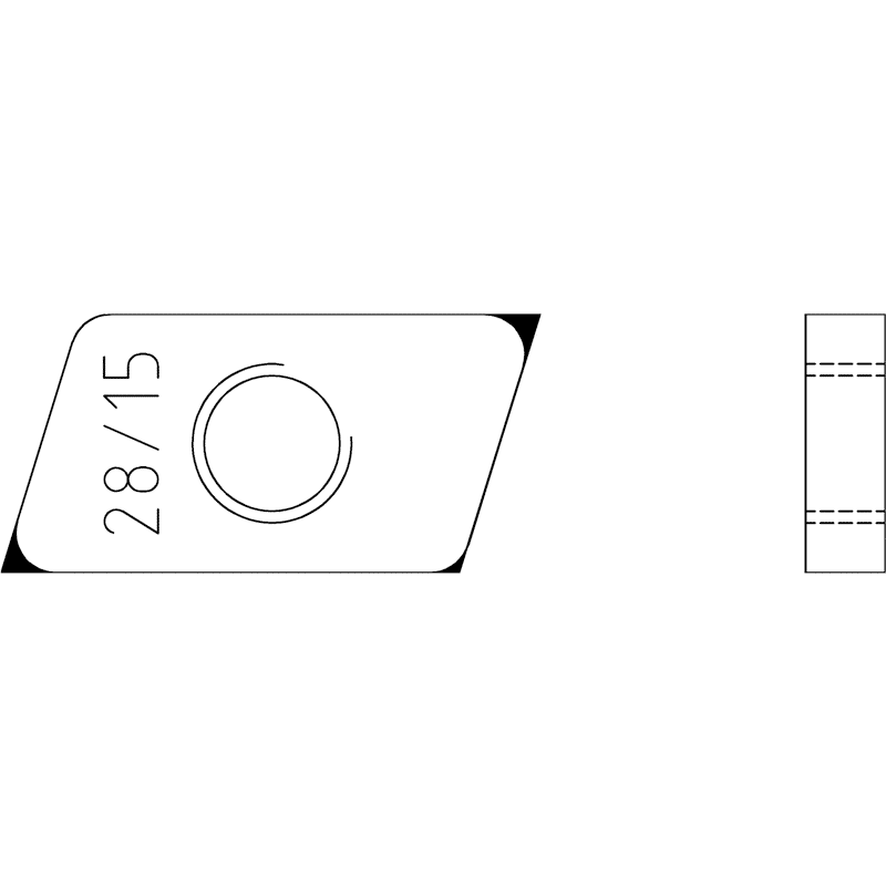 Gewindeplatte A2 M 8 für Profiltyp 28/15