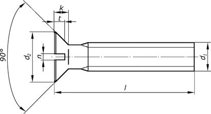 Senkschrauben mit Schlitz DIN 963A / ISO 2009, 4.8 VZ