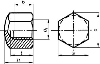 DIN 917 6 galvanisch verzinkt Sechskant-Hutmuttern, niedrige Form