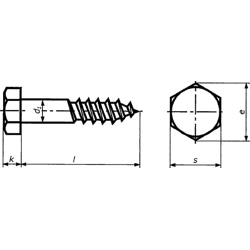DIN- und Normteile Sechskant-Holzschraube Din 571 8 x 60 Kleinpaket,  gal.verzinkt