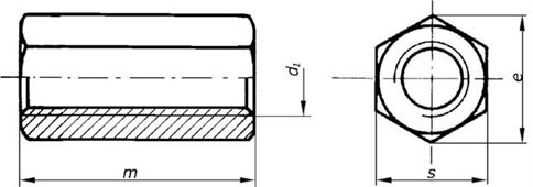 Sechskant-Langmuttern DIN 6334  A2  Verlängerungsmutter