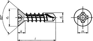 Bohrschrauben DIN 7504 Form O (P)-H Senkkopf Edelstahl A2