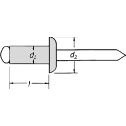 DIN- und Normteile Blindniet A2/A2 3.0 x 8.0 mm Flk Klemmbereich 2.5 - 4.5 mm