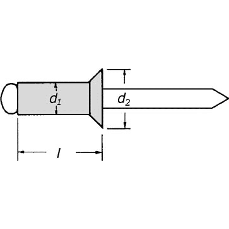 Blindniet AL/ST 5.0 x 25.0 mm Sk Klemmbereich 17.0 - 21.0 mm