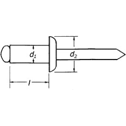 Blindniet Al/St R-weiss 4.0 x 8.0 mm Flk Kl.3.0-5.0 mm/R-wei