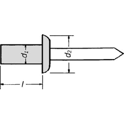 Dichtblindniet Al/St 4.0x9.5 mm Flk Klemmbereich 3.5 - 5.0 m