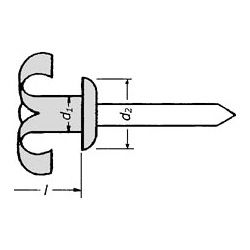DIN- und Normteile Spreitzniet AL/ST 4.8 x 35.0 mm Flk Klemmbereich 24.0 - 29.0