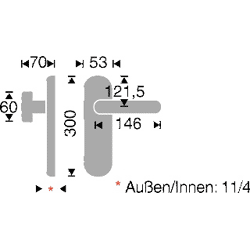 Schösswender SI-Wechsel-Grt. TURIN PZ schwarz verz. bis TS 70mm, ÖNorm8, 5/88mm, rechts