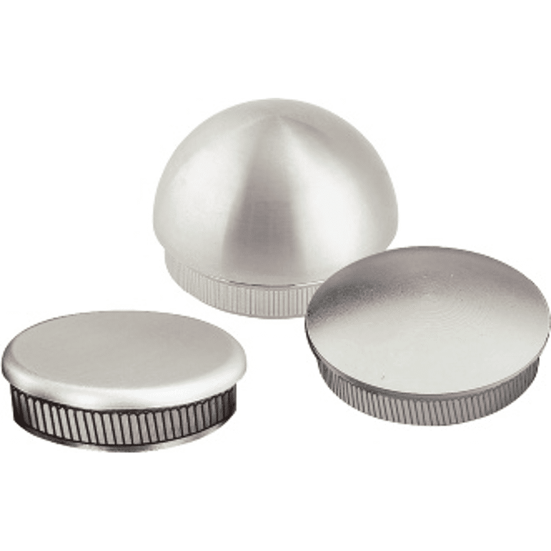 Endkappe halbrund f. Handlauf 42,4mm Edelstahl Korn 240 matt