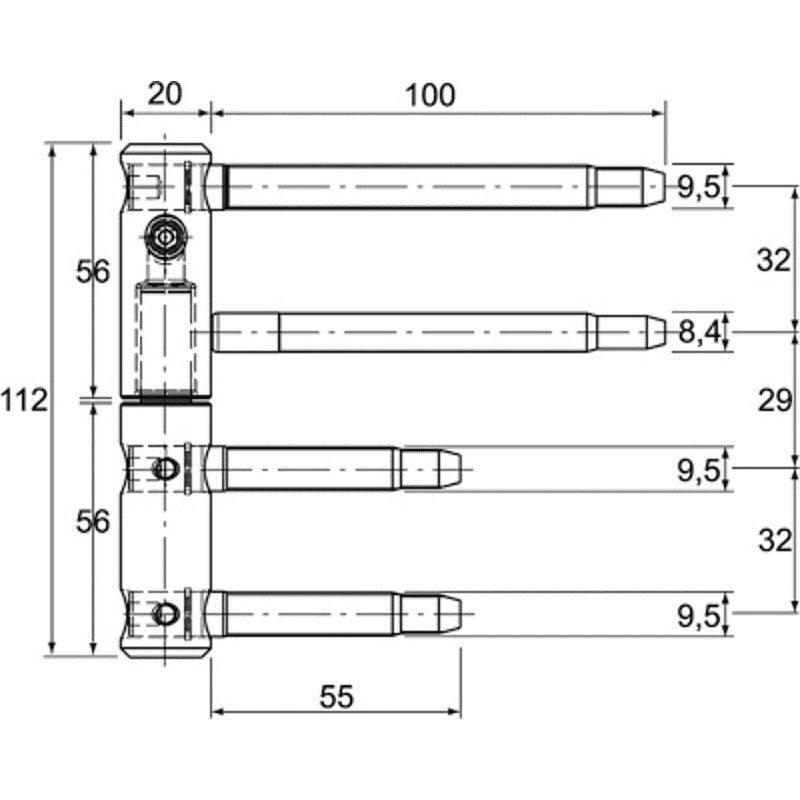 Türband 3DIM Grösse 20, Bandhöhe 112mm für Brandschutztüren, verzinkt GSS