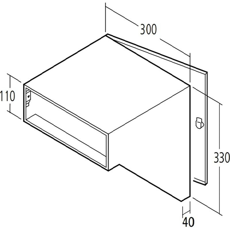 Renz Großraum-Durchwurfbriefkasten, B:300 mm, T:245 mm, Maue