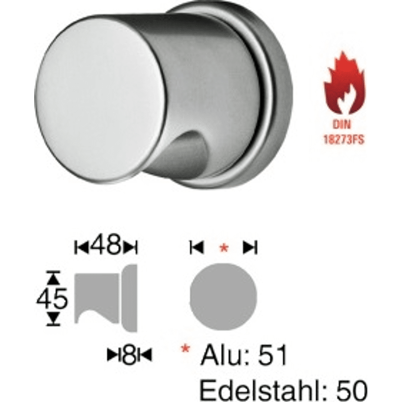 WG GEOS 3054/648UFH, F1 FH Knopf, fix auf Rundrosette
