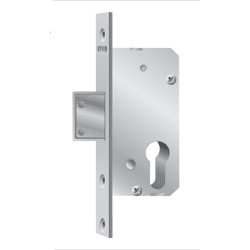 KFV Riegelschloss 60 PZ,  DM 30 mm Niro Flachstulp 160x24 mm,  zweitourig