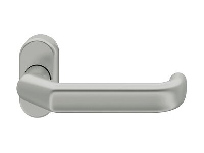 Drücker-Halbgarnitur ohne Schlüsselrosette 06 0662, oval, VK 8, Aluminium