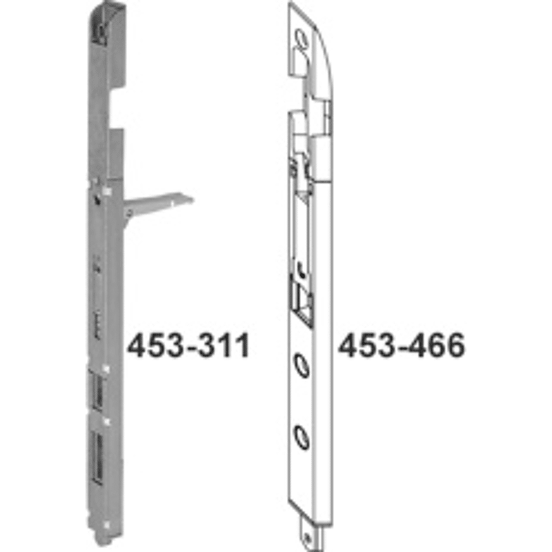 Haustürkantriegel R90 4L L=255 Silber 0