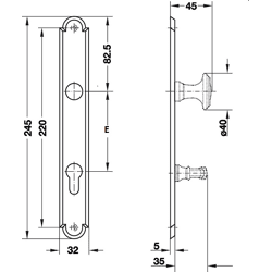 WG Langschild Modell 962Z, PZ, MS PVD ÖNORM 88