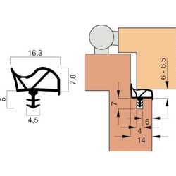 Goll Helmut Türanschlagprofil GOLL A1027,  Kurzbund 6m,  beige