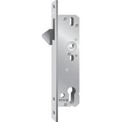 KFV Schiebetürschloss mit Hakenfalle,  PZW,  DM 30mm,  Nuss 8 mm,  92mm,  silb.vzkt