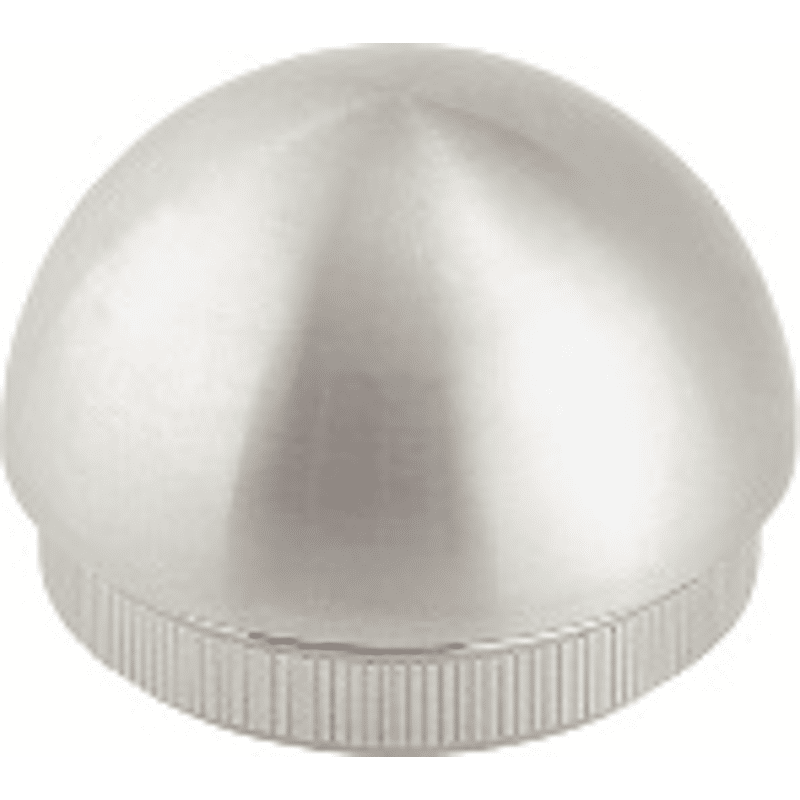Endkappe halbrund f. Handlauf 42,4mm Edelstahl Korn 240 matt