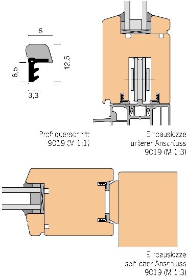 Hebeschiebetürdichtung SGFK 9019