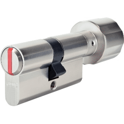 ABUS WC/BAD Zylinder 30/30,  Nickel matt Knaufseite 30mm,  mit Notentriegelung