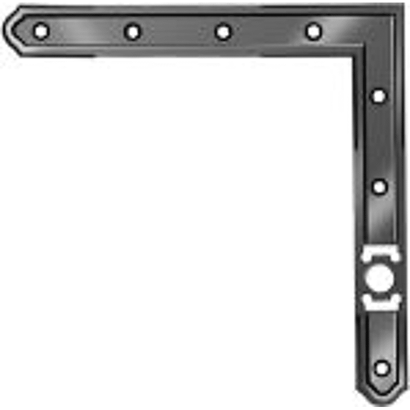 Winkel 220x220mm, für Ladenband schwarz, Garnitur= 2 Stück