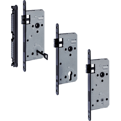 dormakaba Magnetfallenschloss CLUDO,  WC,  50/90,  ÖNORM Stulp rund 250x18x3mm Schwarz LS/RS