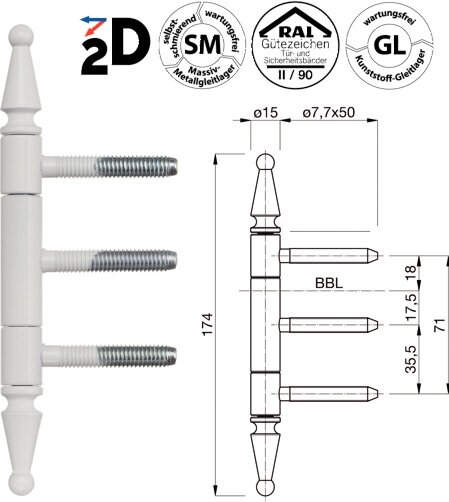 Einbohrband Prima 315-FR