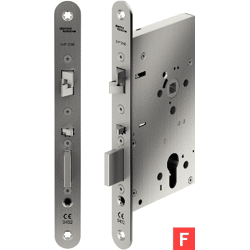 dormakaba SVP-Einsteckschloss Typ 2277F,  DM 65/72/9 mm,  Stulp rund 235x24 mm ER LS/RS