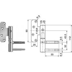 Türband SFS intec 11R-20-001, links, verzinkt