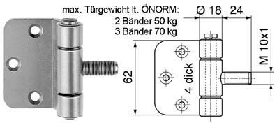 Zargenband 3.5300, 45H-18-012 Größe 18