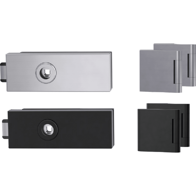 Glastür-Set PURISTO S unverschließbar,  Glas 8-12mm,  ohne Drücker,  E-Sat