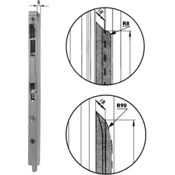 MACO Innentürkantriegel R90 4L L=255 Silber 0
