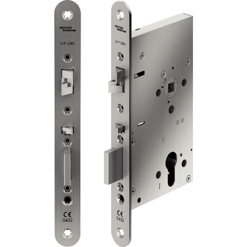 SVP-Einsteckschloss Typ 6274, DM 65/72/9 mm, Stulp rund 235x20 mm ER DIN-RS