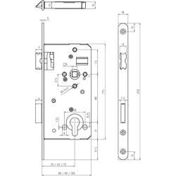 Panikschl. 127, 1 flg., Funktion E DM 60mm, ÖNORM 88, EN 179