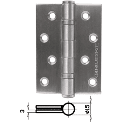 Grudke Scharnierband schwer,  gelb verzinkt Höhe 102 mm,  Breite 76 mm,  Stärke 3 mm