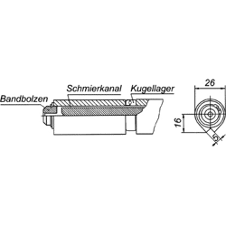 Grudke Anschweissband schwer vz,  kugelgelagert Laschen 3-teilig,  Bandhöhe 207 mm