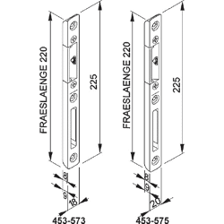 Roto Fallen/Riegel Schließteil zu Doorsafe,  rechts,  Stulp 20mm,  Achsm.10mm