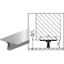 Ellen Dichtungsbürste DBS Alu 1 Meter Vorgebohrt, Gesamthöhe 13,3