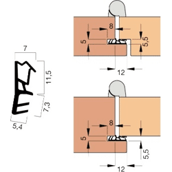 Goll Helmut Türdichtung GOLL A1020 KB beigebraun Kurzbund 6m,  beigebraun