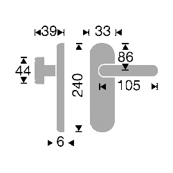 Grundmann WG Drückerlochteil Modell 552, Elegant Messing pol., für Vkt. 8, 5mm