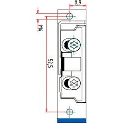Schliessblech GLUTZ E-1138 Li für E-Öffner,  Stumpftüre