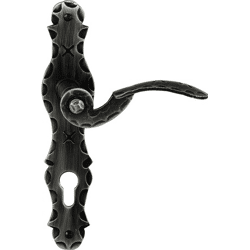 Drücker-LT. PALERMO links, Schmiedeeisen schwarz verzinkt, LT. 8 mm