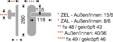 Sicherheitsbeschlag WG Alt-Wien Serie ZAL/ZEL