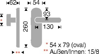 Sicherheitsbeschlag WG Serie ZA3, 2552 Schild 5900, Alu / Si